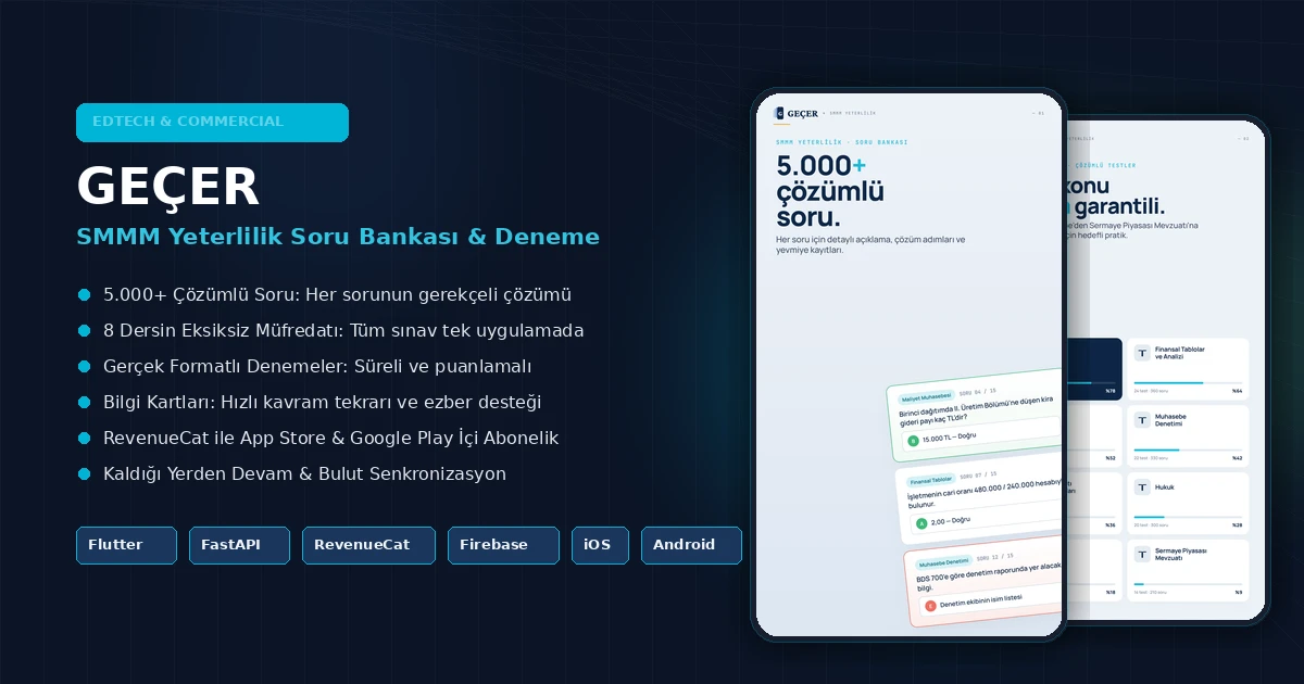 GEÇER — SMMM Yeterlilik Soru Bankası & Sınav Platformu